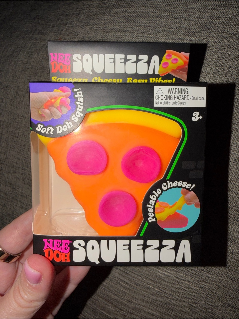 Squeezza NeeDoh Orange & Pink Pizza Squishy Toy